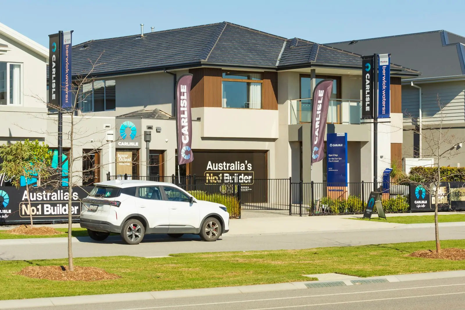New two-storey house on a residential building estate